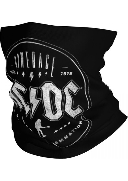 Özel Ac Dc Hells Bells Kış Kafa Bandı Boyun Isıtıcısı Erkek Kadın Kayak Avcılık Tüp Atkı Rock Yüz Bandanası Boyunluk (Yurt Dışından)