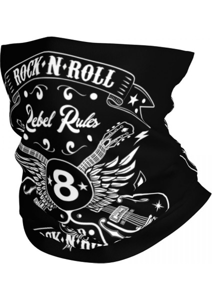 Özel Rock Kafatası Rockabilly Bikers Retro Rockers Kış Kafa Bandı Boyun Isıtıcı Erkek Kadın Yürüyüş Tüpü Eşarp Yüz Bandanası Boyunluk (Yurt Dışından)
