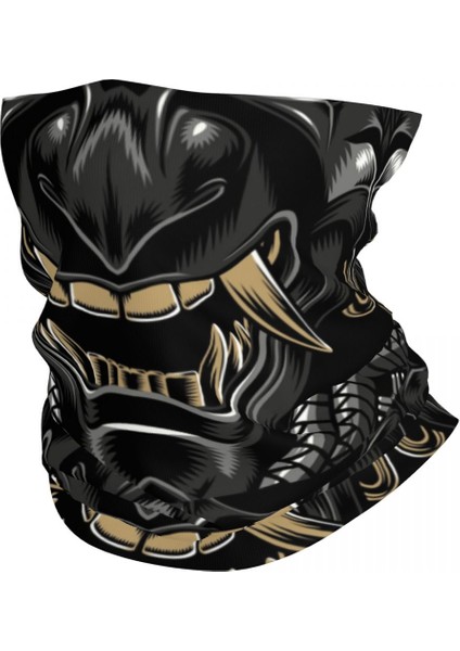 Özel Oni Demon Bandana Boyun Isıtıcı Kadın Erkek Kış Kayak Tüpü Atkı Boyunluk Japon Samuray Ronin Yüz Örtüsü (Yurt Dışından)