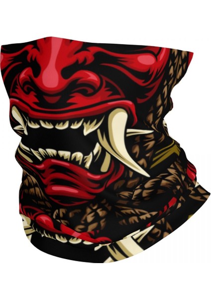 Özel Oni Demon Bandana Boyun Isıtıcı Kadın Erkek Kış Kayak Tüpü Atkı Boyunluk Japon Samuray Ronin Yüz Örtüsü (Yurt Dışından) fiyatları