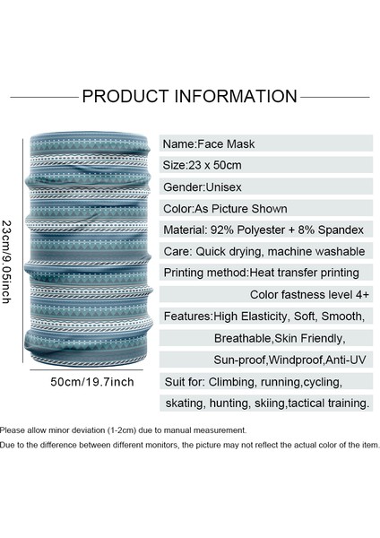 Moda Tasarım Buz Ipek Polyester Kumaş Tüp Bandana 3D Görsel Efektler Smo Yüz Boyunluk Erkek Kadın Yürüyüş Başlığı (Yurt Dışından) fırsatları