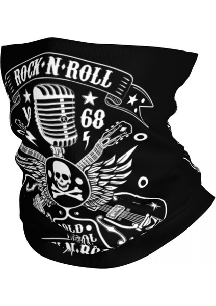 Özel Rock Kafatası Rockabilly Bikers Retro Rockers Kış Kafa Bandı Boyun Isıtıcı Erkek Kadın Yürüyüş Tüpü Eşarp Yüz Bandanası Boyunluk (Yurt Dışından)