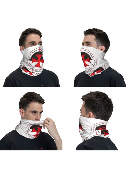Tapınak Şövalyeleri Çapraz Boyunluk Erkek Kadın Uv Koruma Kış Hristiyan Haçlı Mühür Motto Bandana Atkı Yürüyüş Için (Yurt Dışından)