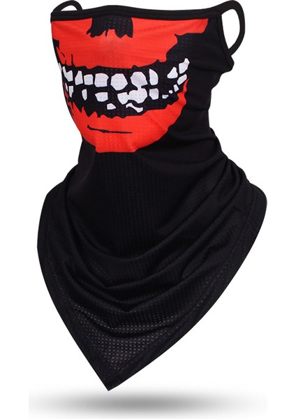 Çok Işlevli Eşarp Kafatası Yüz Maskesi Bisiklet Bandanası Kulak Askıları Yüz Balaclava Örtüsü 3D Baskı Güneş Kremi Rüzgar Geçirmez Boyunluk (Yurt Dışından)