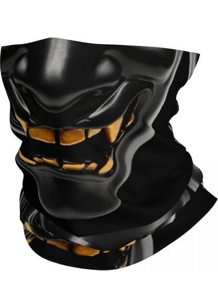 Özel Oni Demon Bandana Boyun Isıtıcı Kadın Erkek Kış Kayak Tüpü Atkı Boyunluk Japon Samuray Ronin Yüz Örtüsü (Yurt Dışından)