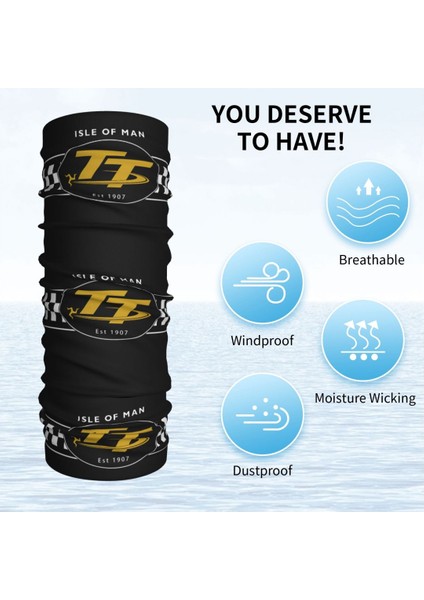 Özel Isle Of Man Tt Yarış Motosiklet Bandana Boyunluk Rüzgar Geçirmez Yüz Atkısı Örtüsü Erkek Kadın Kafa Bandı Tüp Balaclava (Yurt Dışından)