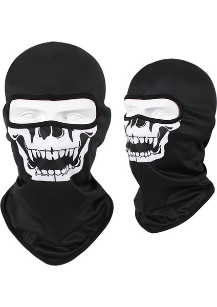 Kafatası Baskılı Bandana Balaclava Tam Yüz Maskesi Atkı Açık Hava Balıkçılık Avcılık Yürüyüş Bisiklet Boyunluk Yüz Örtüsü Kalkan (Yurt Dışından)