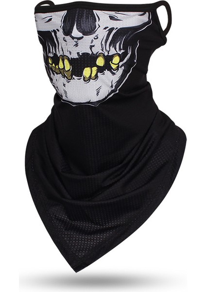 Uni Skull Yüz Eşarbı Bandana Kulak Askıları Yüz Balaclava Spor Boyunlukları Dijital Baskı Açık Hava Rüzgar Geçirmez Ince Üçgen Eşarp (Yurt Dışından)