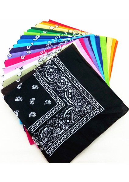 2020 Moda Hip Hop %100 Pamuk Bandana Kare Eşarp 54CM*54CM Siyah Kırmızı Paisley Kafa Bandı Kadınlar/erkekler/erkekler/kızlar Için Baskılı (Yurt Dışından)