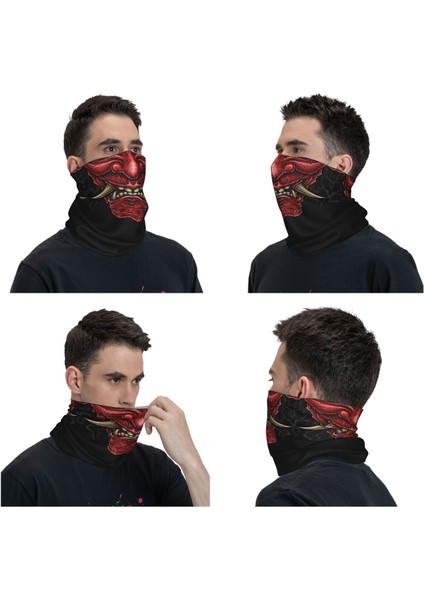Korku Kırmızı Hannya Boyunluk Kadın Erkek Rüzgar Geçirmez Kış Japon Samuray Şeytan Oni Canavar Bandana Atkı Yürüyüş Için (Yurt Dışından) modelleri