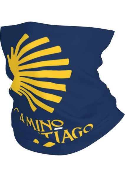 Özel Buen Camino Santiago De Compostela Bandana Boyun Körüğü Rüzgar Geçirmez Yüz Eşarp Kapak Erkek Kadın Kafa Bandı Tüp Balaclava (Yurt Dışından)