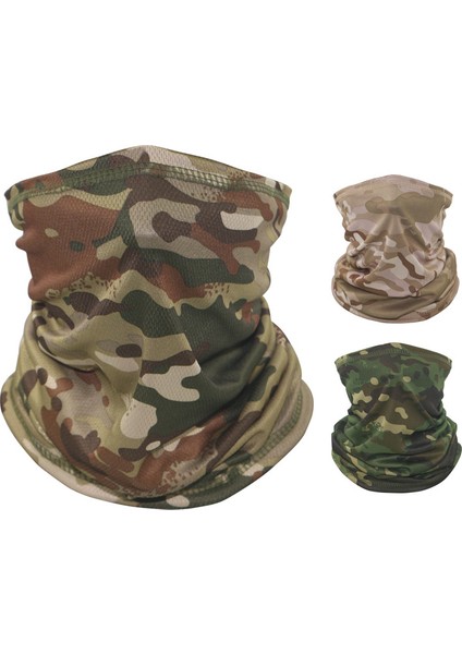 Camo Taktik Maske Boyunluk Örtüsü Yüz Bandana Güneş Serin Bisiklet Av Yürüyüş Kamp Atkı Erkek Kadın (Yurt Dışından) modelleri
