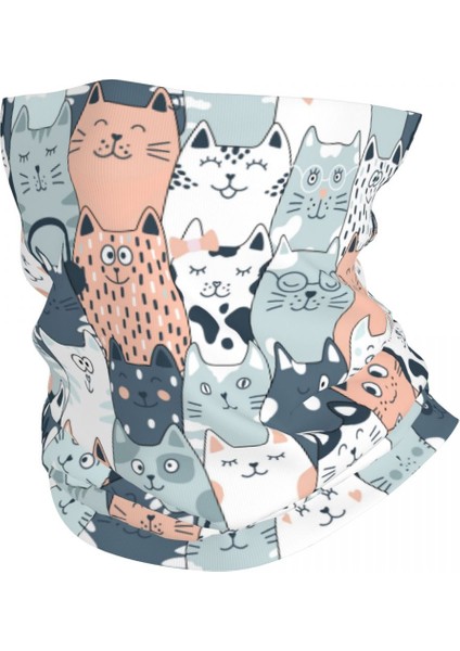 Özel Komik Karikatür Cadılar Bayramı Cadılık Siyah Kedi Bandana Boyun Isıtıcısı Erkek Kadın Kış Yürüyüş Kayak Atkısı Boyunluk Yüz Örtüsü (Yurt Dışından)