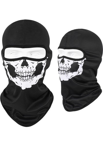 Kafatası Baskılı Bandana Balaclava Tam Yüz Maskesi Atkı Açık Hava Balıkçılık Avcılık Yürüyüş Bisiklet Boyunluk Yüz Örtüsü Kalkan (Yurt Dışından)