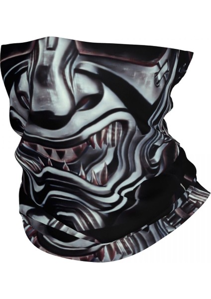 Özel Oni Demon Bandana Boyun Isıtıcı Kadın Erkek Kış Kayak Tüpü Atkı Boyunluk Japon Samuray Ronin Yüz Örtüsü (Yurt Dışından)