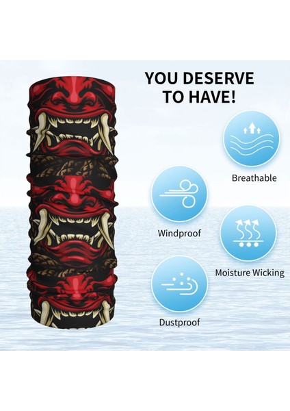Özel Oni Demon Bandana Boyun Isıtıcı Kadın Erkek Kış Kayak Tüpü Atkı Boyunluk Japon Samuray Ronin Yüz Örtüsü (Yurt Dışından) fırsatları