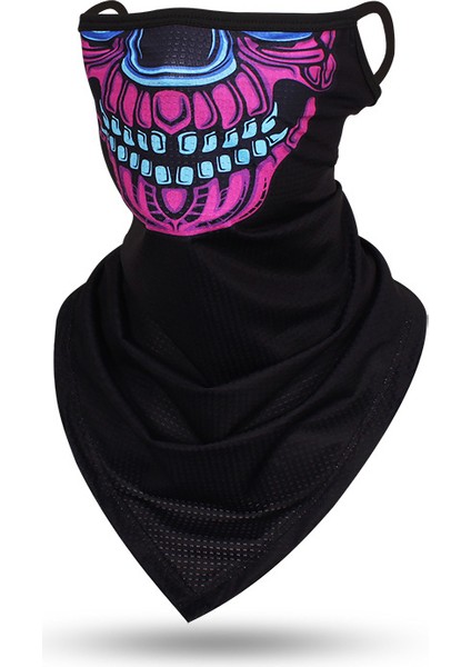 Çok Işlevli Eşarp Kafatası Yüz Maskesi Bisiklet Bandanası Kulak Askıları Yüz Balaclava Örtüsü 3D Baskı Güneş Kremi Rüzgar Geçirmez Boyunluk (Yurt Dışından)