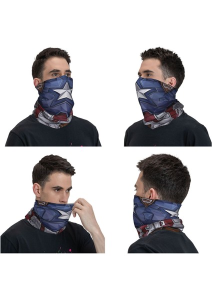 Özel Kaptan Amerika Bandana Boyunluk Uv Korumalı Yüz Atkısı Örtüsü Kadın Erkek Başlık Tüp Balaklava (Yurt Dışından) modelleri