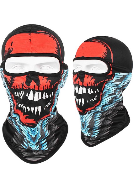 Kafatası Baskılı Bandana Balaclava Tam Yüz Maskesi Atkı Açık Hava Balıkçılık Avcılık Yürüyüş Bisiklet Boyunluk Yüz Örtüsü Kalkan (Yurt Dışından)