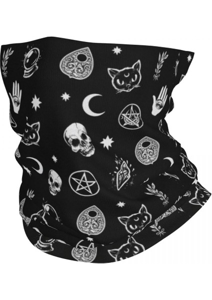 Özel Cadı Bandana Boyun Isıtıcısı Erkek Kadın Kış Kayak Tüpü Atkı Boyunluk Cadılar Bayramı Kedi Kafatası Yüz Örtüsü (Yurt Dışından)