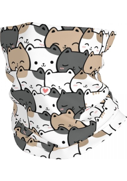 Özel Komik Karikatür Cadılar Bayramı Cadılık Siyah Kedi Bandana Boyun Isıtıcısı Erkek Kadın Kış Yürüyüş Kayak Atkısı Boyunluk Yüz Örtüsü (Yurt Dışından)