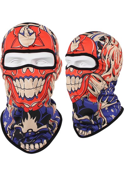 Kafatası Baskılı Bandana Balaclava Tam Yüz Maskesi Atkı Açık Hava Balıkçılık Avcılık Yürüyüş Bisiklet Boyunluk Yüz Örtüsü Kalkan (Yurt Dışından)