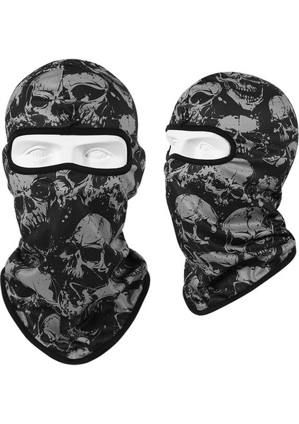 Kafatası Baskılı Bandana Balaclava Tam Yüz Maskesi Atkı Açık Hava Balıkçılık Avcılık Yürüyüş Bisiklet Boyunluk Yüz Örtüsü Kalkan (Yurt Dışından)