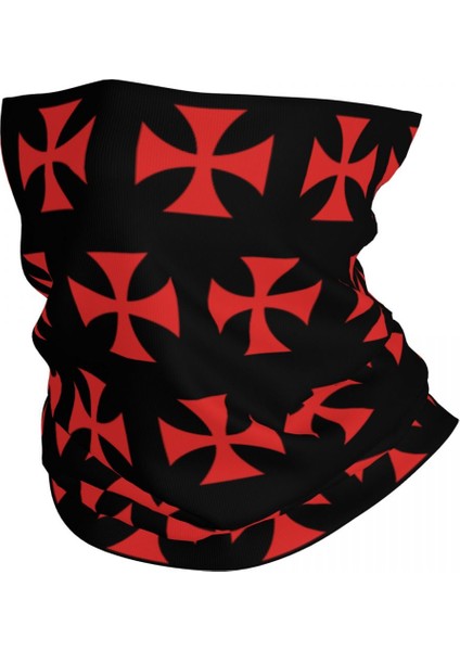 Tapınak Şövalyeleri Çapraz Boyunluk Erkek Kadın Uv Koruma Kış Hristiyan Haçlı Mühür Motto Bandana Atkı Yürüyüş Için (Yurt Dışından)