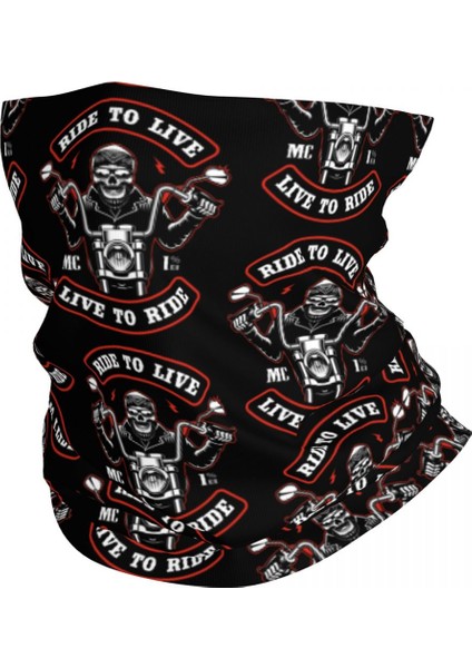 Özel Rock Kafatası Rockabilly Bikers Retro Rockers Kış Kafa Bandı Boyun Isıtıcı Erkek Kadın Yürüyüş Tüpü Eşarp Yüz Bandanası Boyunluk (Yurt Dışından)