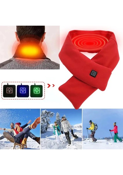 USB Kadın Erkek Isıtma Eşarp Sıcaklık Eşarp 3 Vites Kontrol Boyun Isıtıcı Ayarlanabilir USB Şarjlı Isıtma Bisiklet Kamp 2025 (Yurt Dışından)