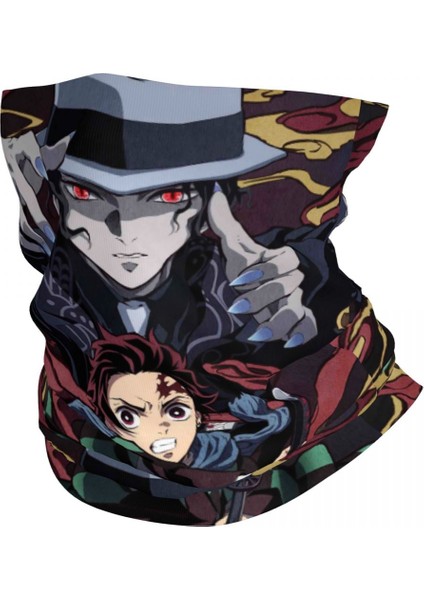 Özel Demon Slayer Kimetsu No Yaiba Bandana Boyunluk Rüzgar Geçirmez Yüz Eşarp Örtüsü Kadın Nezuko Kamado Kafa Bandı Tüp Balaclava (Yurt Dışından)