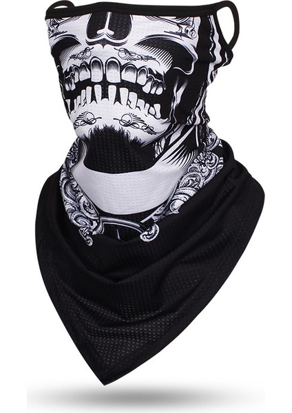 Çok Işlevli Eşarp Kafatası Yüz Maskesi Bisiklet Bandanası Kulak Askıları Yüz Balaclava Örtüsü 3D Baskı Güneş Kremi Rüzgar Geçirmez Boyunluk (Yurt Dışından)