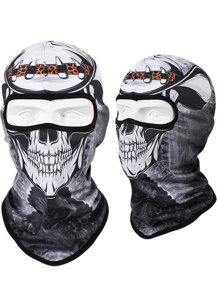 Kafatası Baskılı Bandana Balaclava Tam Yüz Maskesi Atkı Açık Hava Balıkçılık Avcılık Yürüyüş Bisiklet Boyunluk Yüz Örtüsü Kalkan (Yurt Dışından)