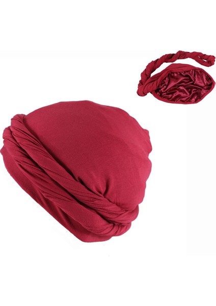 Nation Elastic Erkek Türban Şapka Saten Astar Esnek Erkek Bandana Hint Şapka Moda Erkek Hip Hop Şapkalar Kafa Bandı Biker Başörtüsü (Yurt Dışından)