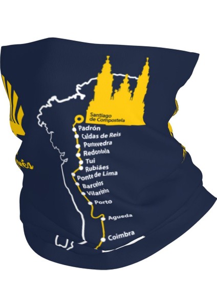 Özel Buen Camino Santiago De Compostela Bandana Boyun Körüğü Rüzgar Geçirmez Yüz Eşarp Kapak Erkek Kadın Kafa Bandı Tüp Balaclava (Yurt Dışından)