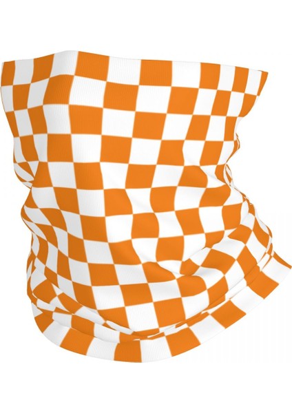 Özel Siyah Beyaz Kareli Bandana Boyun Isıtıcı Rüzgar Geçirmez Sarma Yüz Eşarbı Kayak Geometrik Dama Tahtası Tozluk Kafa Bandı (Yurt Dışından)