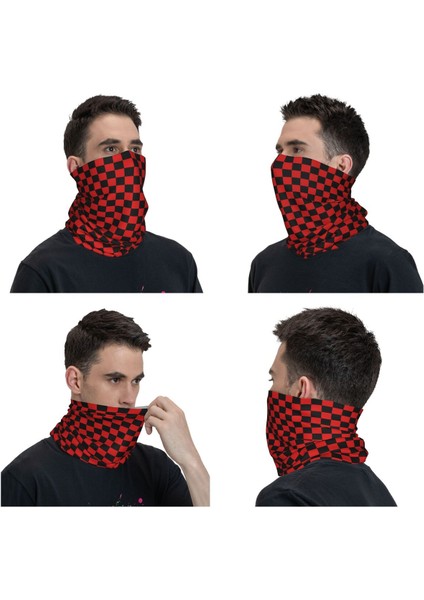 Özel Siyah Beyaz Kareli Bandana Boyun Isıtıcı Rüzgar Geçirmez Sarma Yüz Eşarbı Kayak Geometrik Dama Tahtası Tozluk Kafa Bandı (Yurt Dışından) modelleri