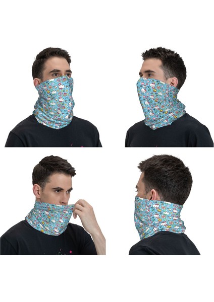 Özel Sanrio Hello Kitty Bandana Boyunluk Yürüyüş Kamp Erkekler Kadınlar Sarma Atkı Kafa Bandı Isıtıcı (Yurt Dışından)