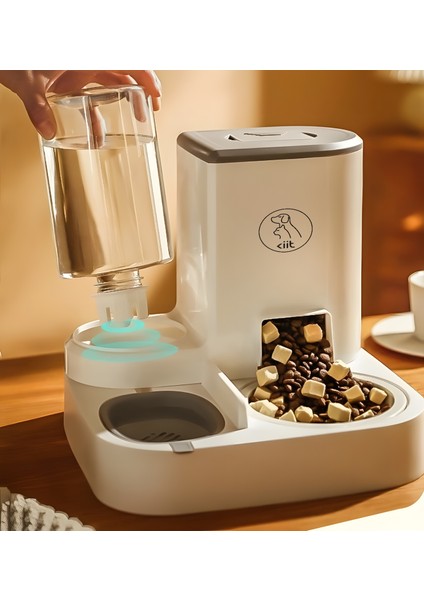 2’si 1 Arada Kedi ve Köpek Mama-Su Kabı - 2.2l Mama Haznesi ve 1l Porselen Su Kasesi indirimleri