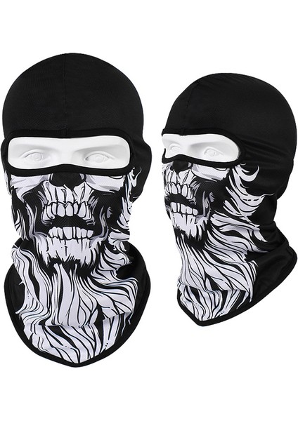 Kafatası Baskılı Bandana Balaclava Tam Yüz Maskesi Atkı Açık Hava Balıkçılık Avcılık Yürüyüş Bisiklet Boyunluk Yüz Örtüsü Kalkan (Yurt Dışından)
