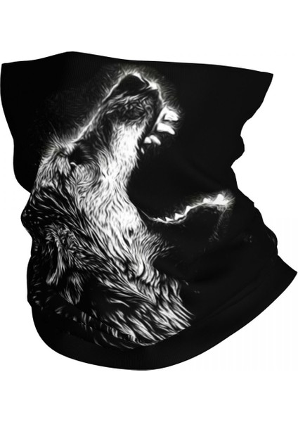 Özel Hayvan Kurt Bandana Boyunluk Rüzgar Geçirmez Yüz Eşarp Örtüsü Kadın Erkek Kafa Bandı Tüp Balaclava (Yurt Dışından)