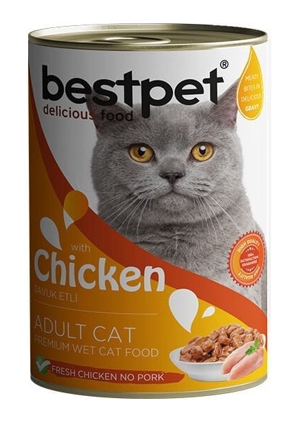 Tavuklu Konserve Yetişkin Kedi Maması 400 GR(STT.08/2026) - Petshopundan