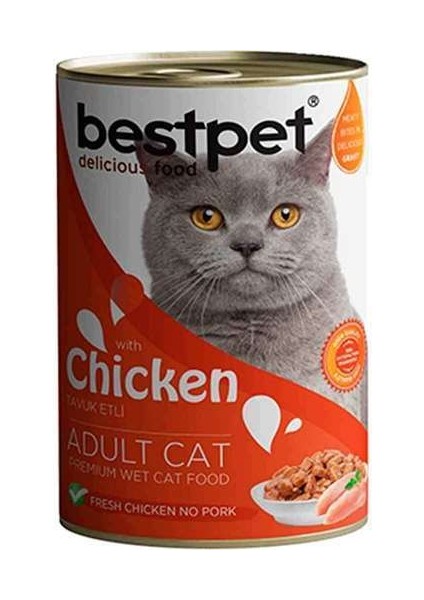 Tavuklu Konserve Yetişkin Kedi Maması 400 GR(STT.08/2026) - Petshopundan fiyatları