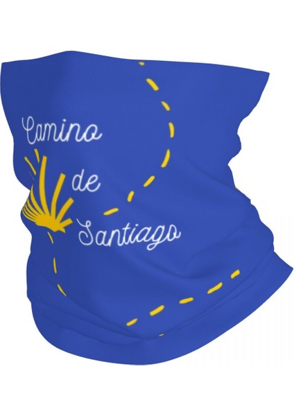 Özel Buen Camino Santiago De Compostela Bandana Boyun Körüğü Rüzgar Geçirmez Yüz Eşarp Kapak Erkek Kadın Kafa Bandı Tüp Balaclava (Yurt Dışından)