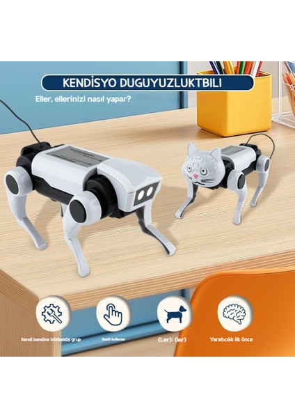 Monte Edilmiş Oyuncaklar Köpek Robotu Kendin Yap Robot Kolu Bilim Deneyi Seti Kablosuz Uzaktan Kumanda (Yurt Dışından)
