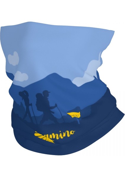 Özel Buen Camino Santiago De Compostela Bandana Boyun Körüğü Rüzgar Geçirmez Yüz Eşarp Kapak Erkek Kadın Kafa Bandı Tüp Balaclava (Yurt Dışından)