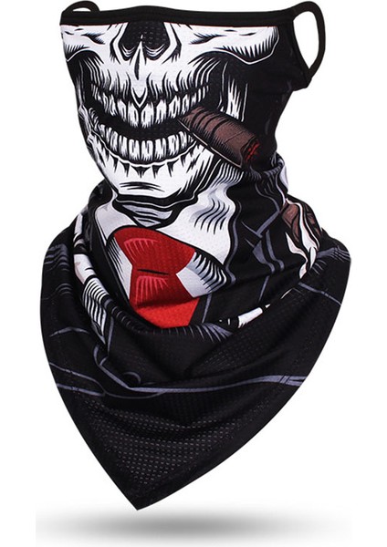 Uni Skull Yüz Eşarbı Bandana Kulak Askıları Yüz Balaclava Spor Boyunlukları Dijital Baskı Açık Hava Rüzgar Geçirmez Ince Üçgen Eşarp (Yurt Dışından)