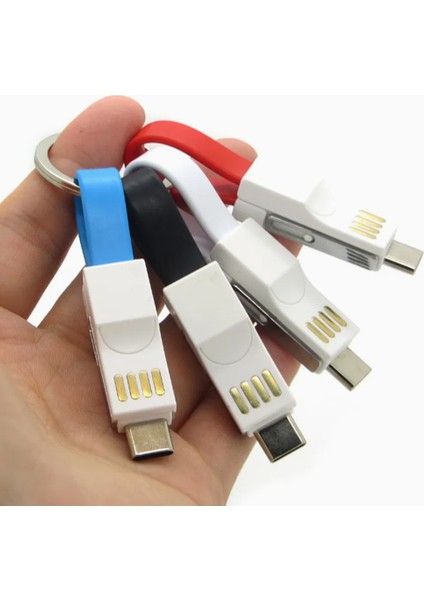 2ın1 Lightning Type C Başlık Mını USB Şarj Kablosu (4886)