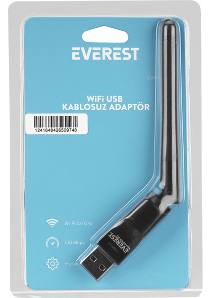 150MBPS 2.4ghz 2dbı MT7601 Işlemci Wıfı USB Kablosuz Adaptör (Iptv Uydu Alıcı Uyumlu) EWN-212 (4886)