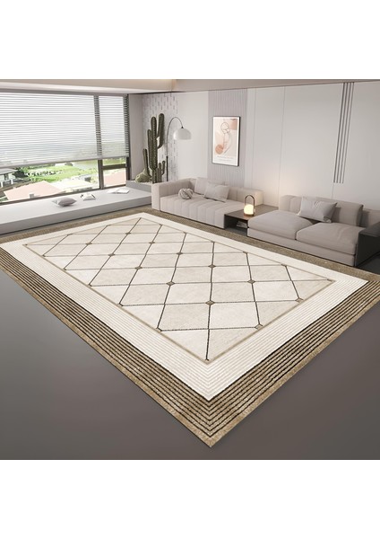 Kaymaz Taban Yıkanabilir Modern Salon Mutfak Koridor Halısı Vizon 4022